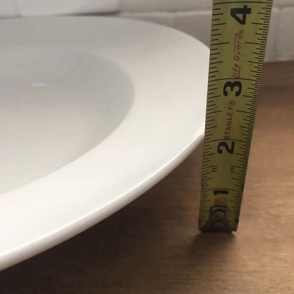 CRATE & BARREL Large Porcelain Whit Soup Pasta Bowl 12” Rim 2”